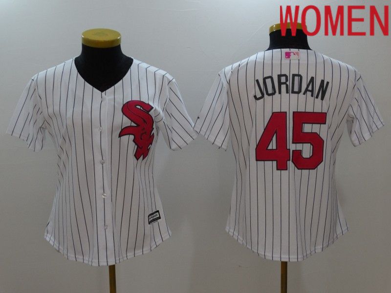 Cheap Women Chicago White Sox 45 Jordan White Mother Edition 2022 MLB Jersey